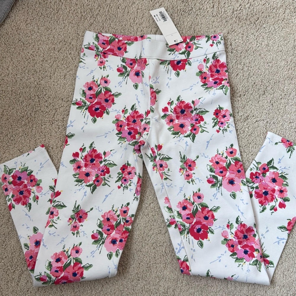 Janie and jack girls blouse top floral leggings size 8 brand new